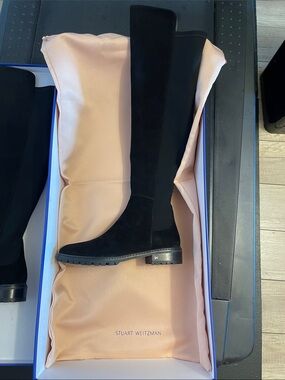 Stuart Weitzman Black Over-the-Knee Suede Boots